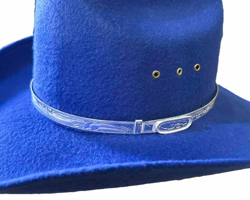 Solid Bar Silver Hat Band - Laser Etched - Dutton Ranch Style 3 Solid Bar Silver Hat Band - Laser Etched - Dutton Ranch Style