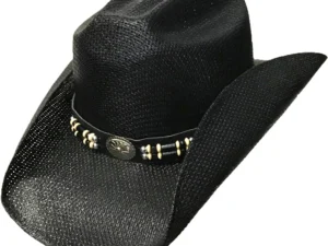 Kids Black cowboy hat in a twisted straw