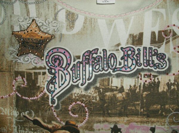 A picture of a Women's "Buffalo Bill" Rhinestone western shirt USA made.