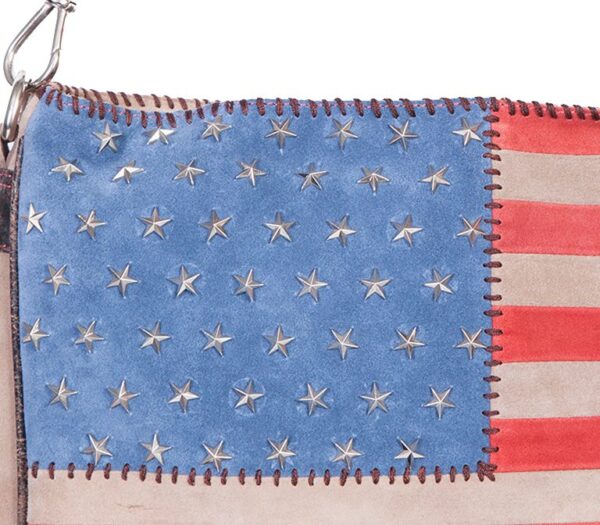Scully USA American Flag Cross Body Suede Handbag Purse, hi-res.