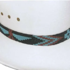 Turquoise Firebird Hand Beaded Hat Band