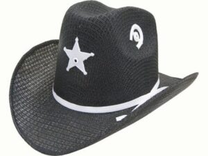 Toddler Tight-weave Black Cowboy Hat with Star Image