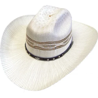 "Silverton" Adult 50X Bangora Two Tone Straw Cowboy Hat <ul style="list-style: square inside none;"> <li>2 Tone Straw</li> <li>4" Brim</li> <li>4 1/4" Crown</li> <li>Sizes S,M,L</li> </ul> •