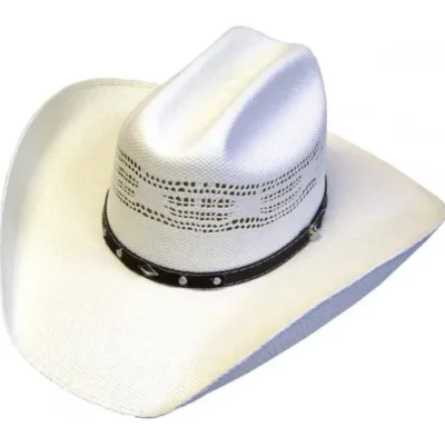 Adult Vented 50X Bangora Straw Cattleman Cowboy Hat <ul style="list-style: square inside none;"> <li>4" Brim</li> <li>4 1/4" Crown</li> <li>SIZES 6-5/8 TO 7-5/8</li> </ul> •