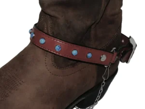 turquoise and leather cowboy boot chain