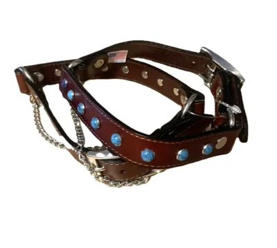 turquoise and leather cowboy boot chain