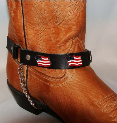 usa flag cowboy boot chain