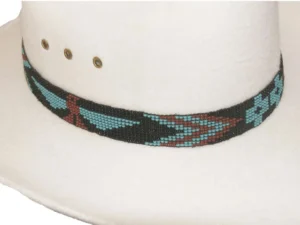 Turquoise Firebird Hand Beaded Horse Hair Tassel Hat Band