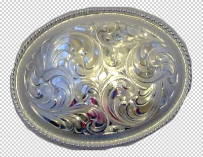 silver plated belt buckle