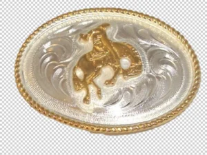 Kids German Silver Bucking Bronco horse belt buckle