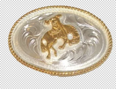 Kids German Silver Bucking Bronco horse belt buckle