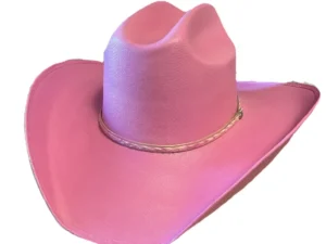 hot pink straw cowboy hat cattleman crown