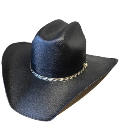 vented black cowboy cattleman cowboy hat