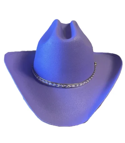 Toddler to Child Purple LAVENDER Cattleman Cowboy Hat <ul style="list-style: square inside none;"> <li>Firm hat</li> <li>Canvas Straw</li> <li>Water resistance</li> <li>Stretch band fitting</li> </ul> •