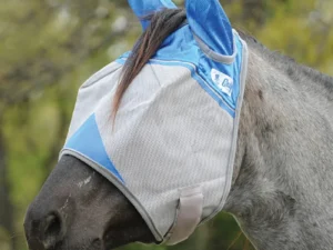 Wounded Warrior Standard Blue UV Horse Fly Mask With Ears