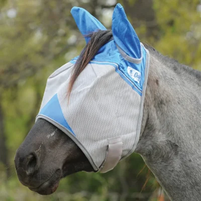 Wounded Warrior Standard Blue UV Horse Fly Mask With Ears