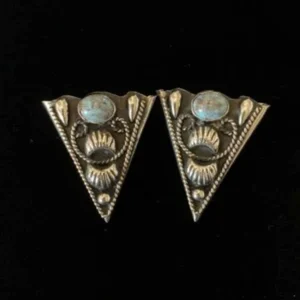 Silver Turquoise stone Collar Tips