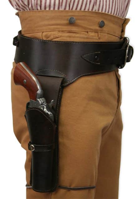 38 Caliber Brown Leather Double Gun Holster