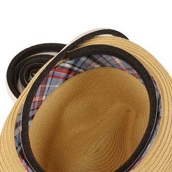 A Cowboy Hat Sizing Tape 24" with a plaid band.