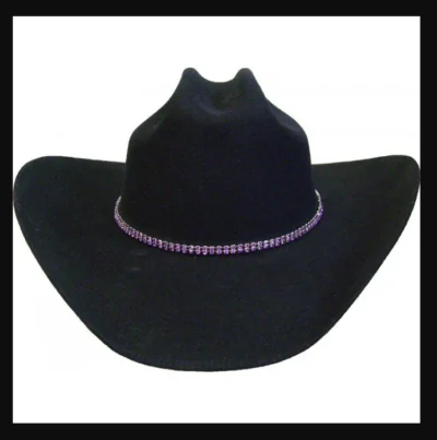 PURPLE Rhinestone Cowgirl hat band •