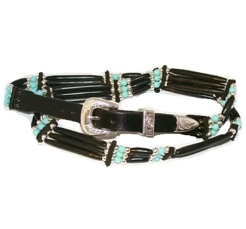 black bone turquoise cowboy hat band