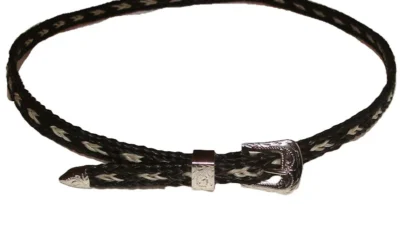 black and white Horse hair cowboy hat band