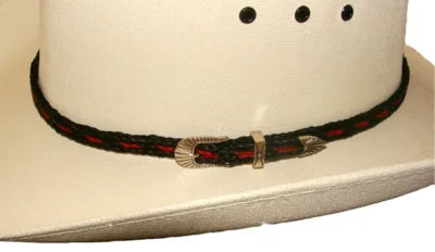 black and red horse hair cowboy hat band