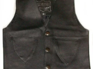Toddler Black leather western vest