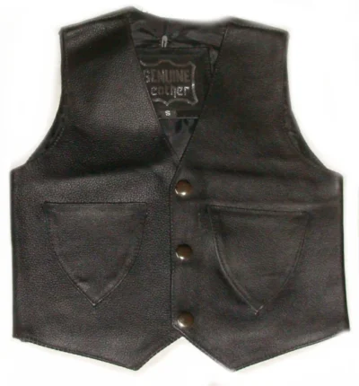 Toddler Black leather western vest