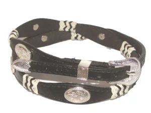 rawhide black basketweave leather cowboy hat band