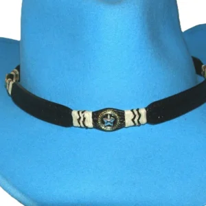 rawhide black leather cowboy hat band