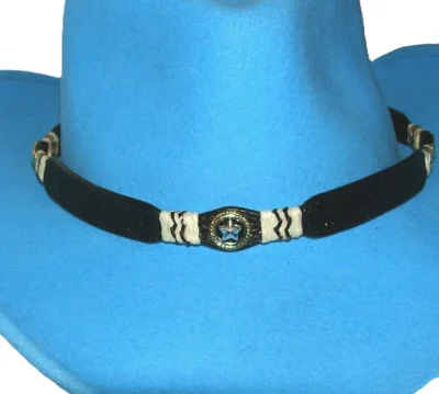 rawhide black leather cowboy hat band