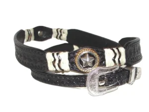 rawhide black leather cowboy hat band