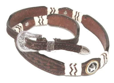 rawhide brown leather cowboy hat band