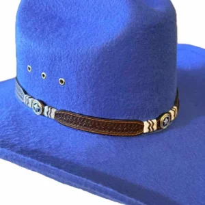 Brown Basketweave Rawhide Leather Hat Band - Western Star - USA Made