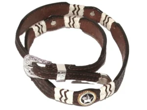 rawhide brown leather cowboy hat band