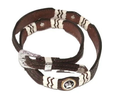 rawhide brown leather cowboy hat band