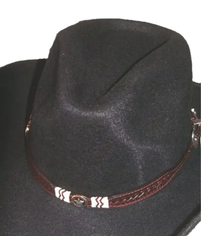 rawhide brown leather cowboy hat band