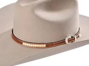 rawhide brown leather cowboy hat band