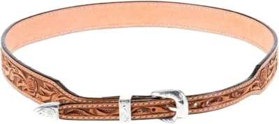 brown leather tooled cowboy hat band