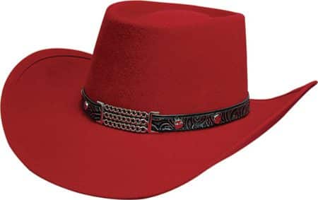 Little Joe Eddy Bros Red Wool Gambler Cowboy hat