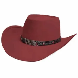 "Little Joe" Gambler Cowboy Hat - Red Wool Western Hat
