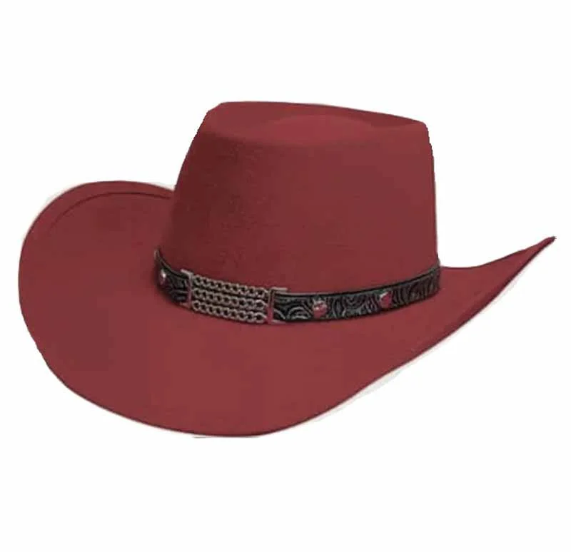 "Little Joe" Gambler Cowboy Hat - Red Wool Western Hat 1 "Little Joe" Gambler Cowboy Hat - Red Wool Western Hat
