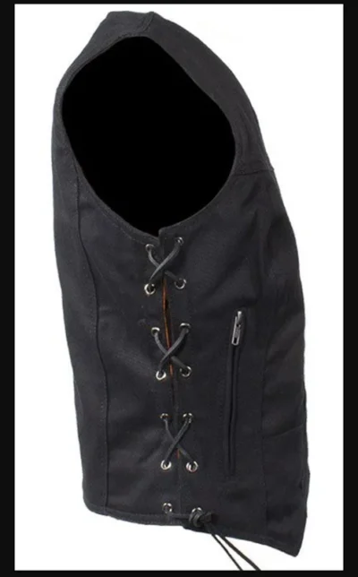 Womens Concealed Carry Black Denim Vest <li>CONCEALED CARRY</li> <li>Denim cotton</li> <li>Snap front</li> <li>XS - 5XL</li> •