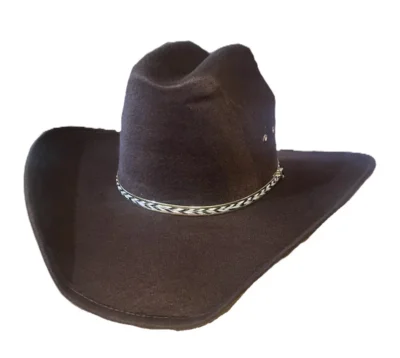 Brown felt cattleman cowboy hat