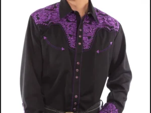 mens purple western shirt