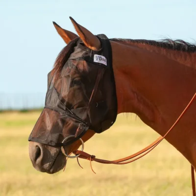 Quiet Ride Long Nose Horseback Riding Horse Fly Mask.