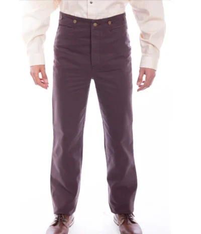 mens walnut brown cotton canvas old west pants