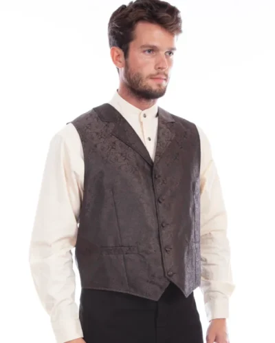 mens brown paisley vest