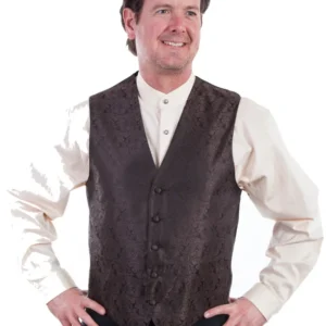 men's brown paisley vest